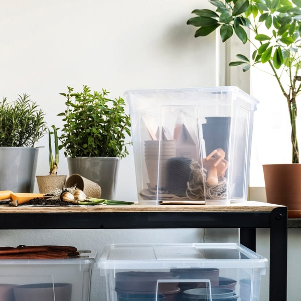 SAMLA box, transparent, 39x28x28 cm/22 l