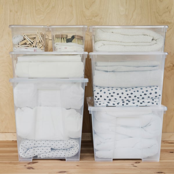 SAMLA box, transparent, 56x39x28 cm/45 l