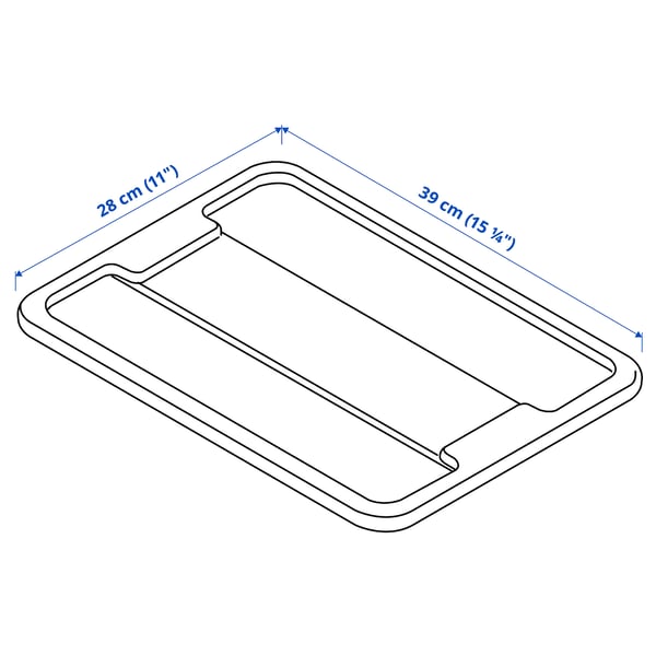 SAMLA lid for box 11/22 l, transparent, 39x28 cm