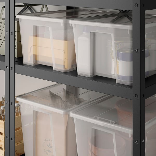 SAMLA lid for box 45/65 l, transparent, 57x39 cm