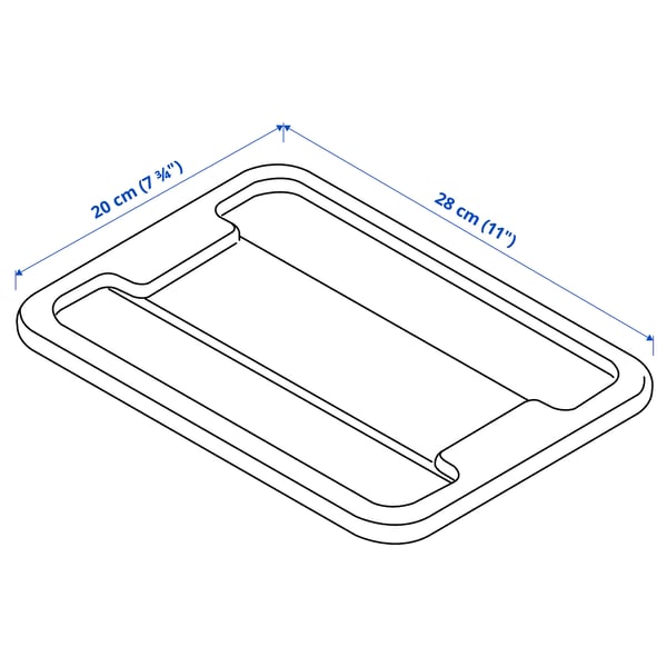 SAMLA lid for box 5 l, transparent, 28x20 cm