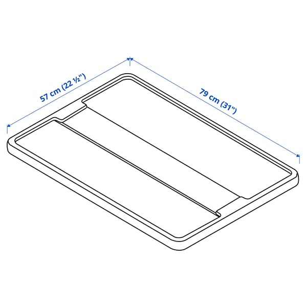 SAMLA lid for box 55/130 l, transparent, 79x57 cm