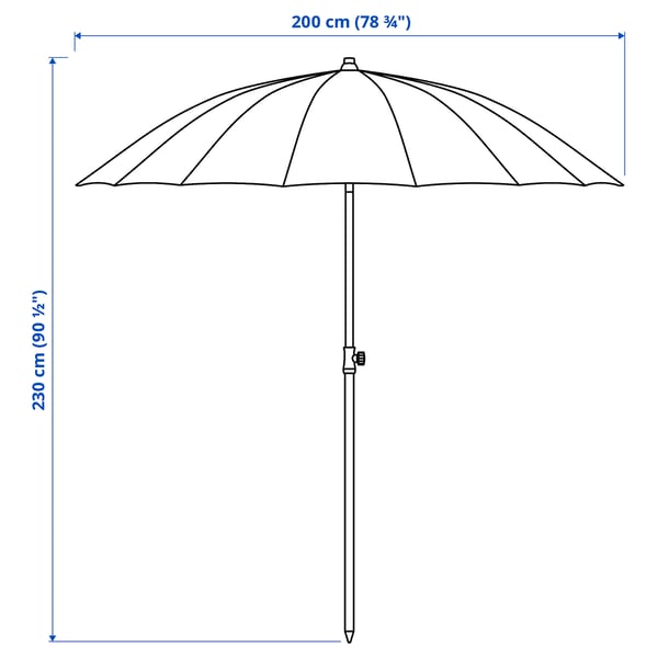 SAMSÖ - SAMSÖ Parasol, tilting/beige, 200 cm