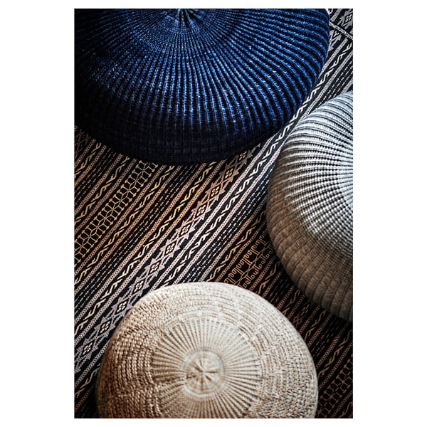 SANDARED pouffe, beige, 45 cm