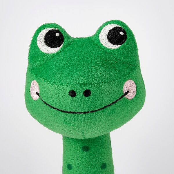 SANDBI rattle, frog/green