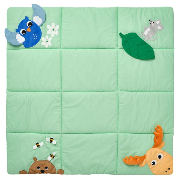SANDBI play mat, Scandinavian nature/multicolour, 100x100 cm