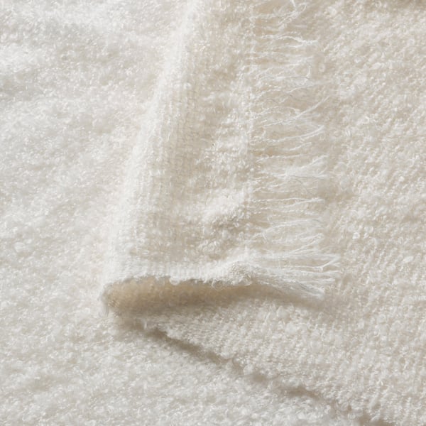 SANDBRODD throw, off-white, 130x170 cm