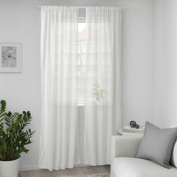 Ikea SANDDÅDRA - Thin curtain, 2 sheets, white, 145x300 cm