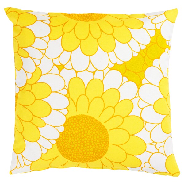 SANDETERNELL - Cushion cover, yellow,50x50 cm