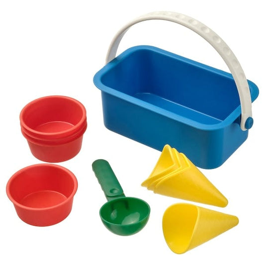 Ikea SANDIG - 10-piece sand ice-cream set, multicolour