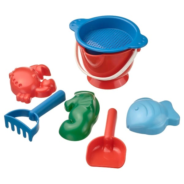 Ikea SANDIG - 7-piece sand play set, multicolour