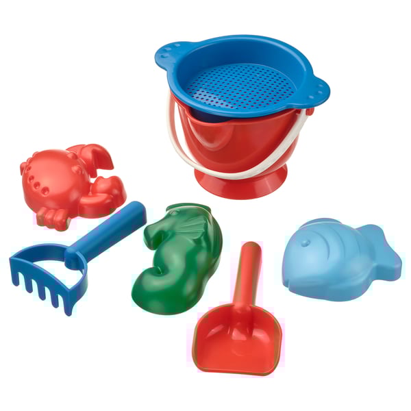 SANDIG 7-piece sand play set, multicolour
