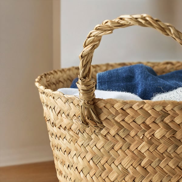 SANDJORD basket, sedge, 30x14 cm