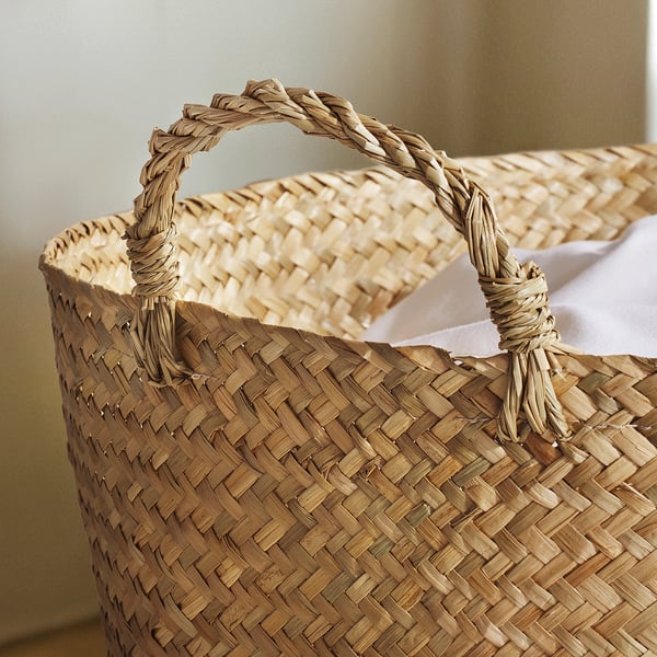 SANDJORD basket, sedge, 46x20 cm