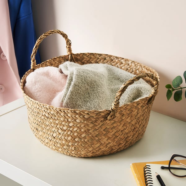 SANDJORD basket, sedge, 30x14 cm