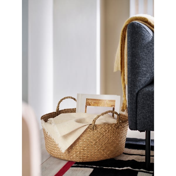 SANDJORD basket, sedge, 46x20 cm