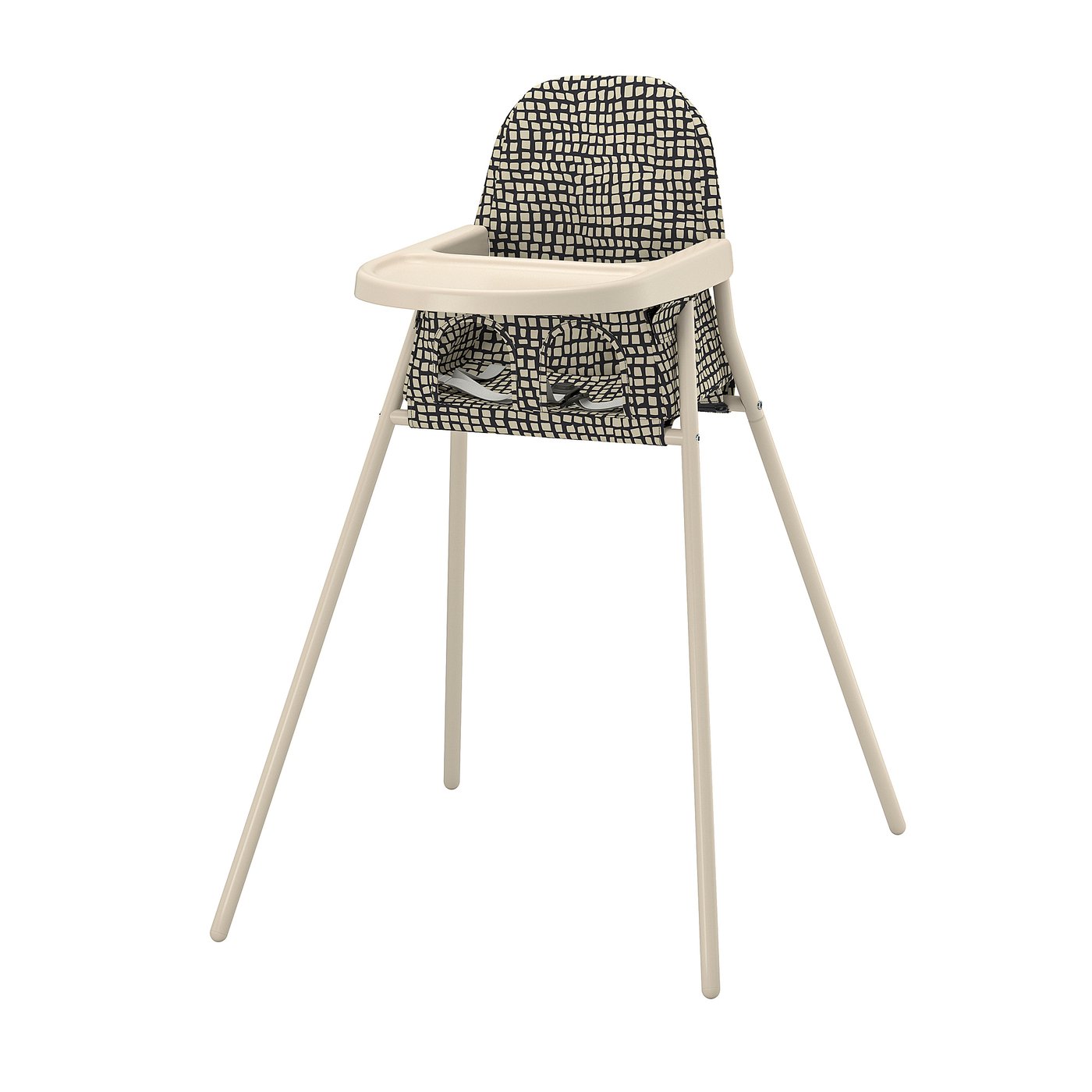 SANDKATT highchair with tray, beige/anthracite, 60x91x68 cm