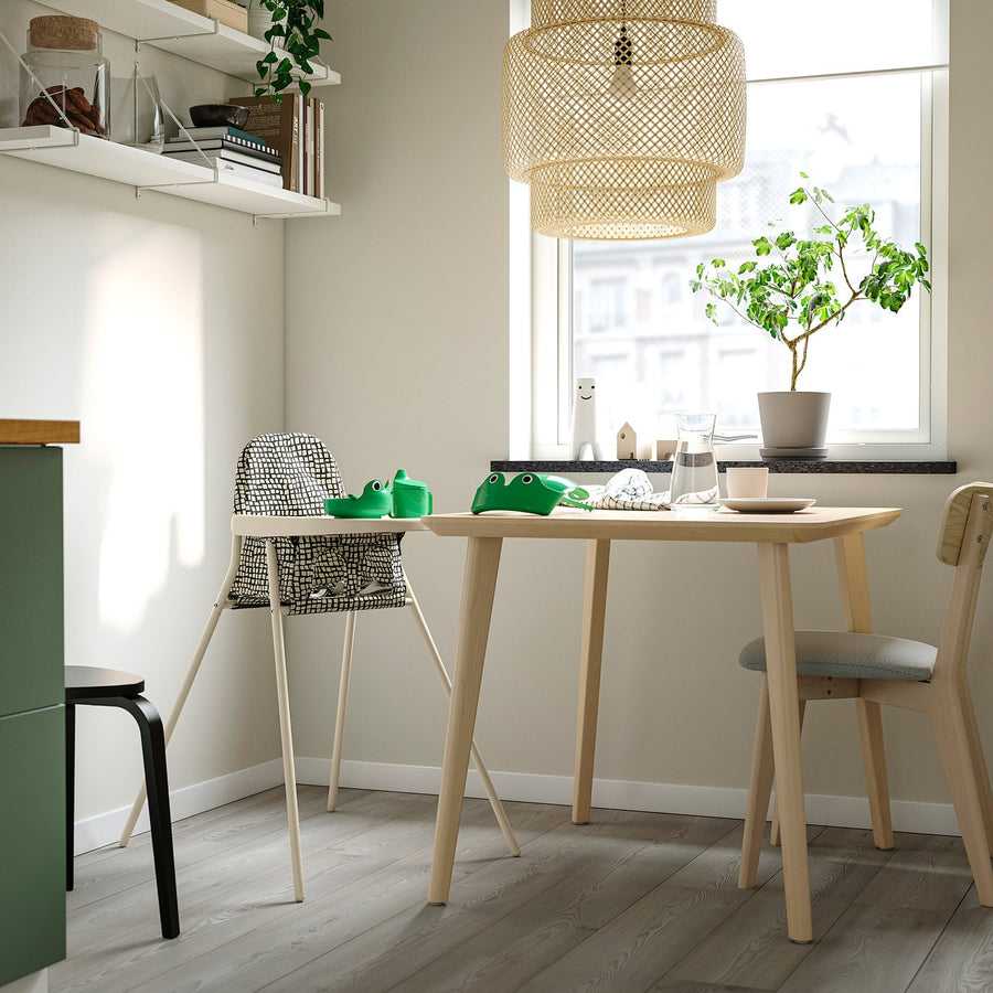 SANDKATT highchair with tray, beige/anthracite, 31x91x68 cm