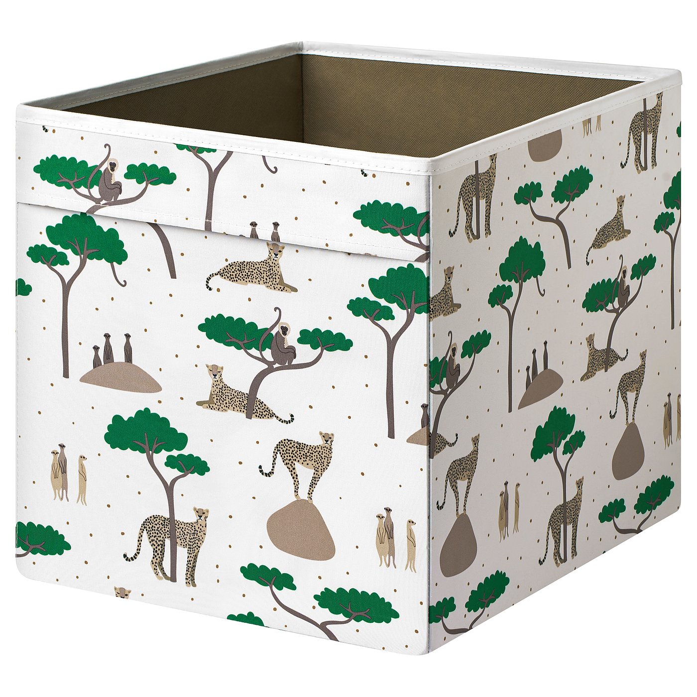 SANDLÖPARE box, cheetah, 33x38x33 cm