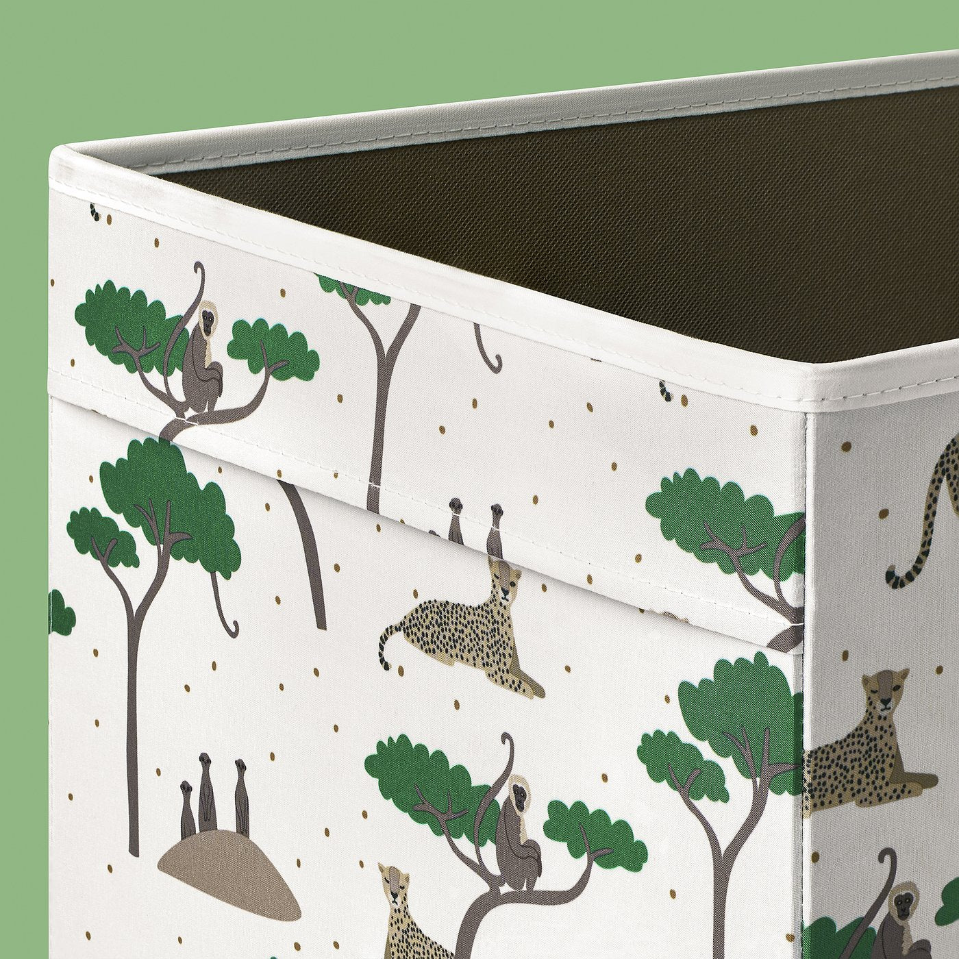 SANDLÖPARE box, cheetah, 33x38x33 cm
