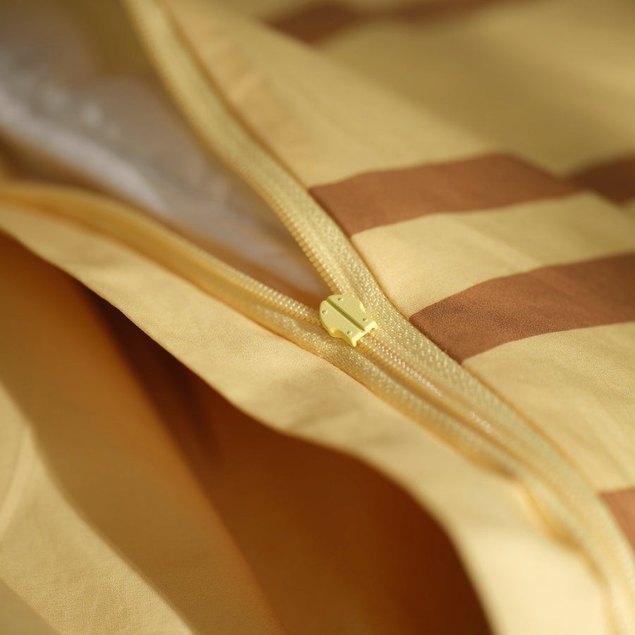 SANDLÖPARE duvet cover and pillowcase, yellow/savannah, 150x200/50x80 cm