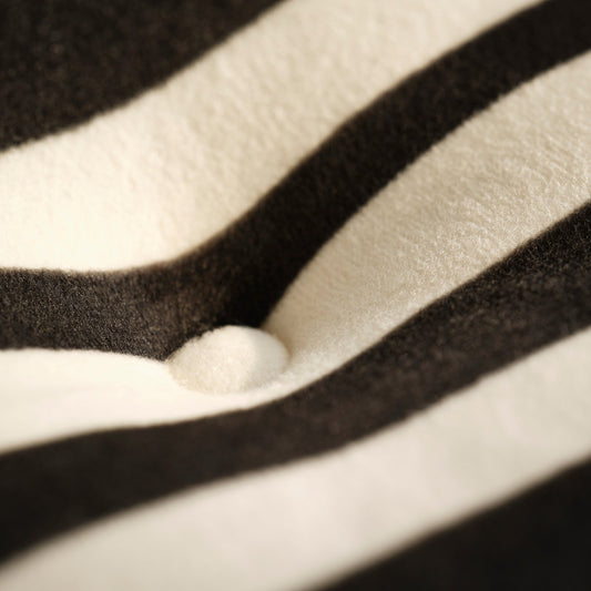 SANDLÖPARE stool cover, black white/zebra pattern, 38 cm
