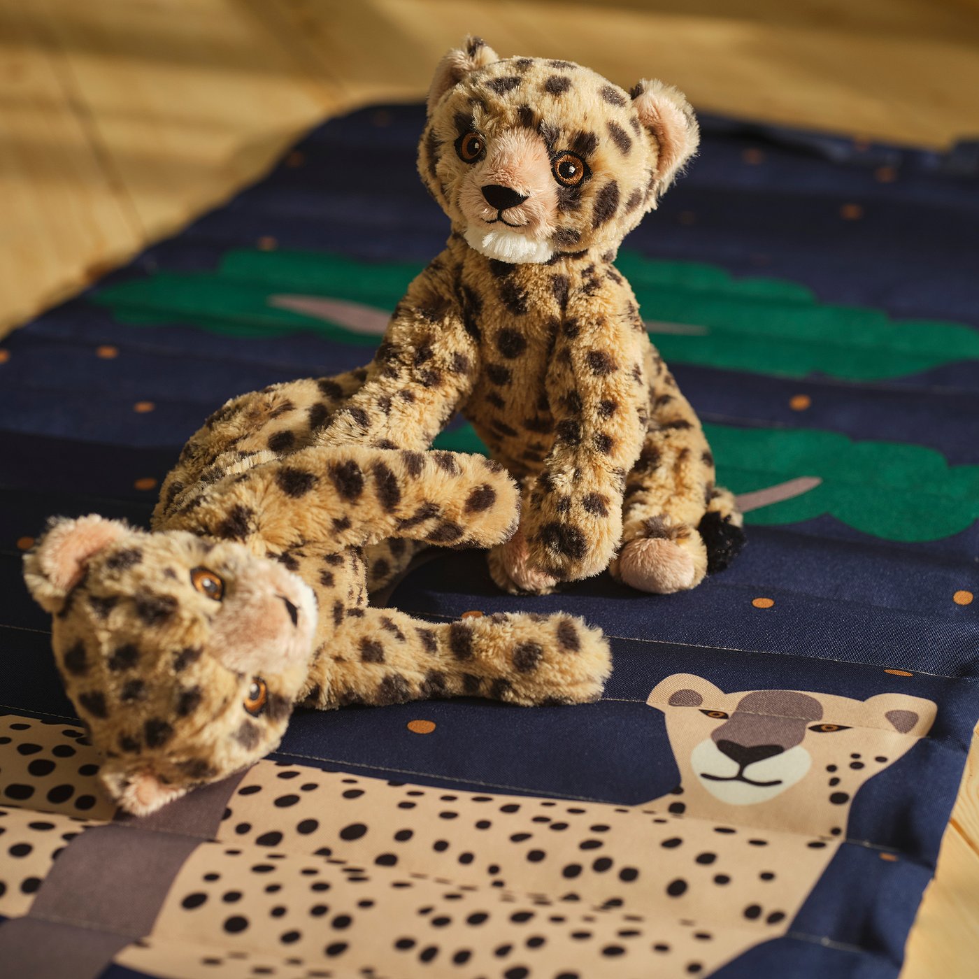 SANDLÖPARE soft toy, cheetah cub/beige, 24 cm