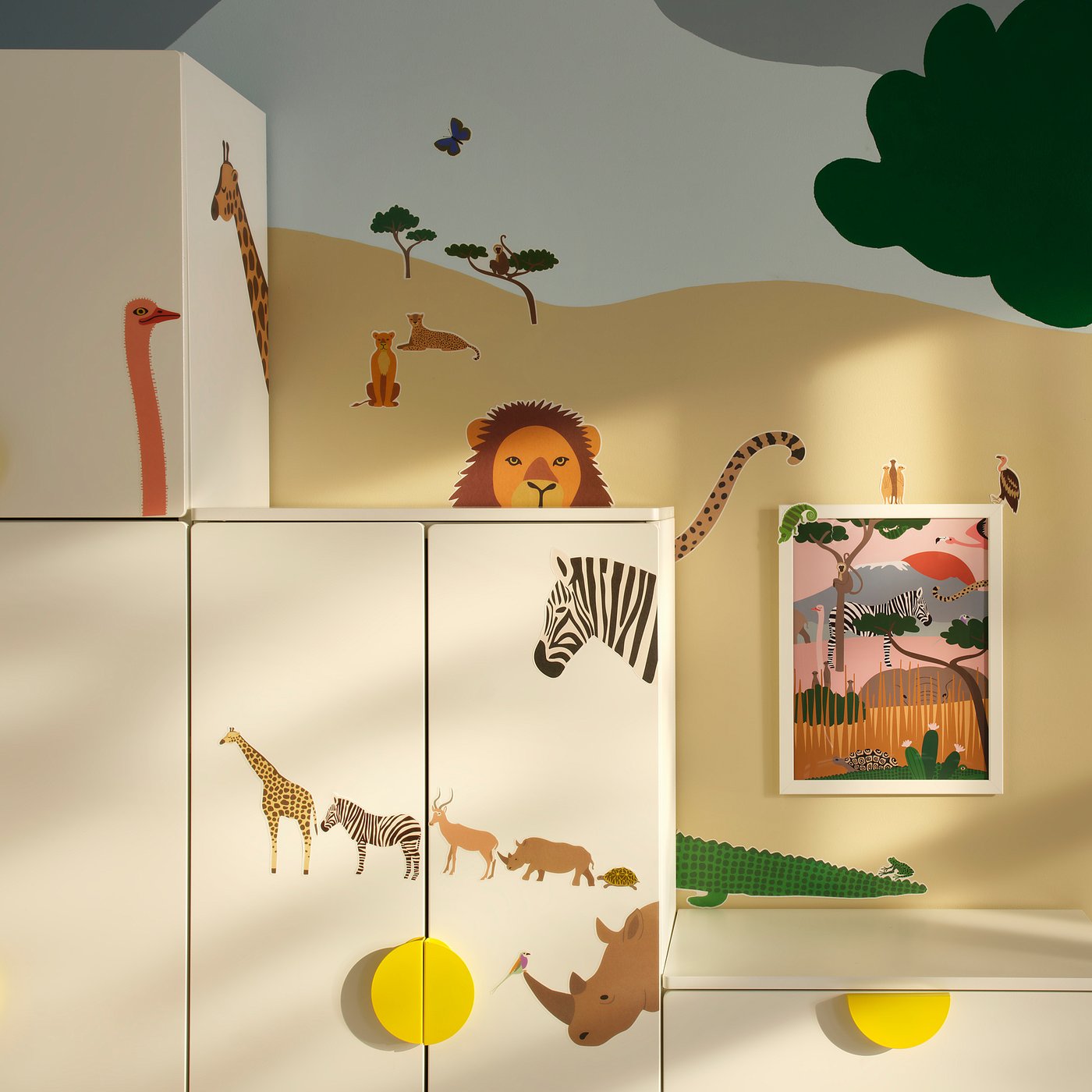 SANDLÖPARE poster, hiding on the savannah, 30x40 cm