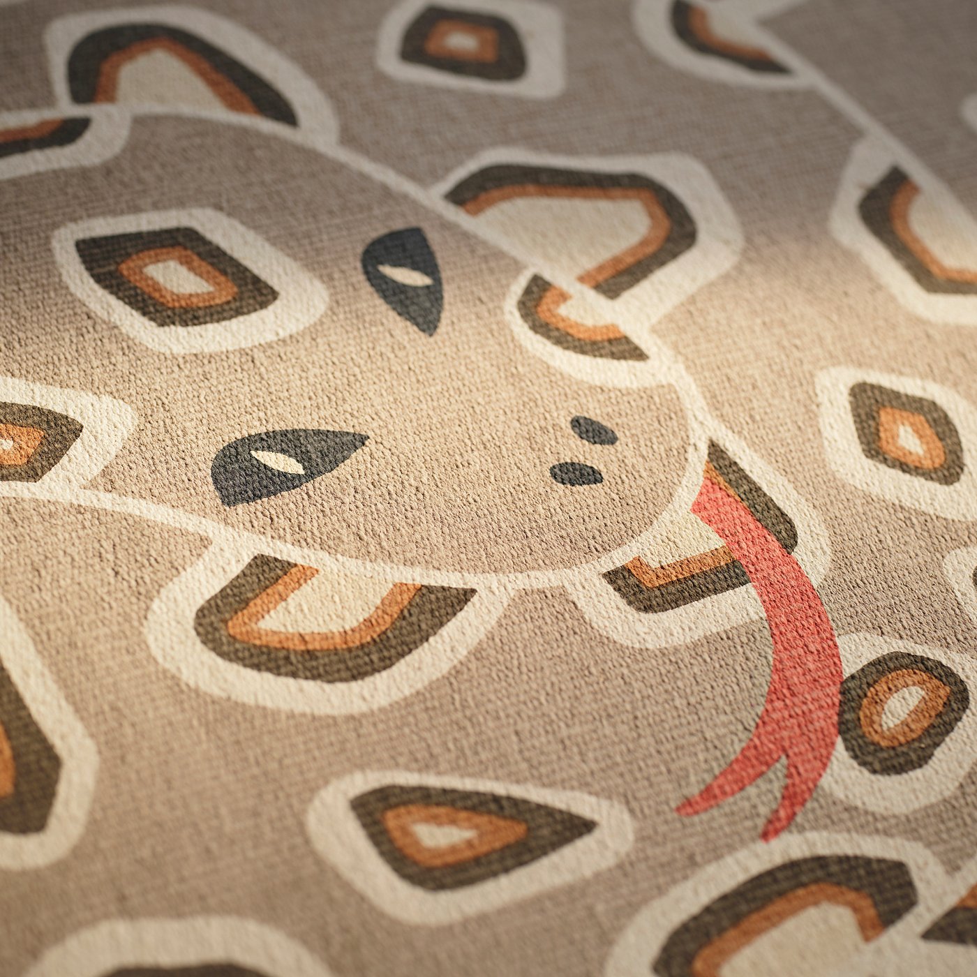 SANDLÖPARE rug, flatwoven, light brown/snake pattern, 100 cm