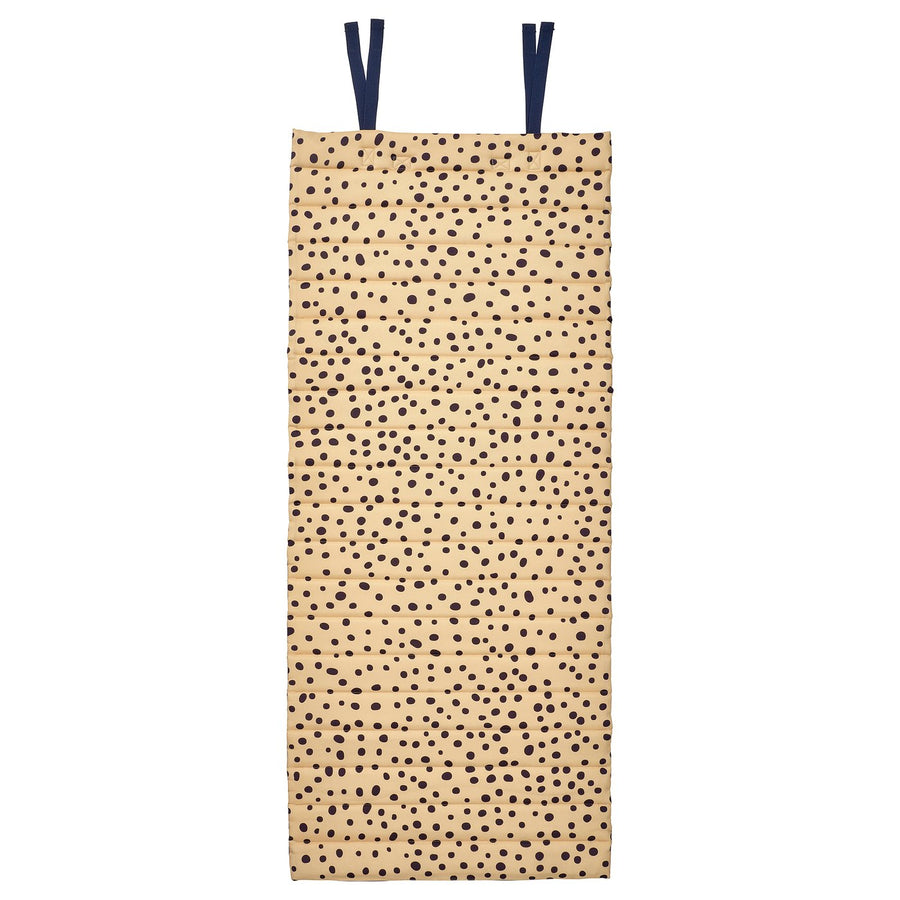 SANDLÖPARE quilted mat, dark blue/cheetah savannah, 60x140 cm