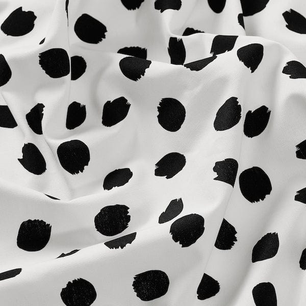 Ikea SANDLUSERN - Pre-cut fabric, white/black, 150x300 cm