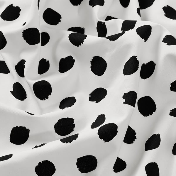 SANDLUSERN pre-cut fabric, white/black