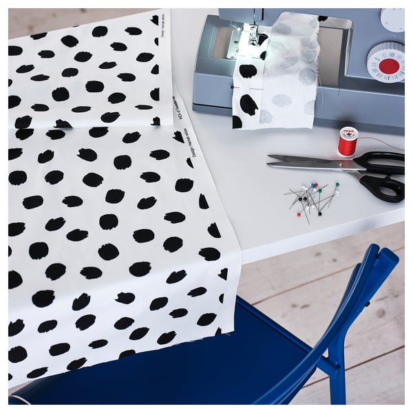 SANDLUSERN pre-cut fabric, white/black