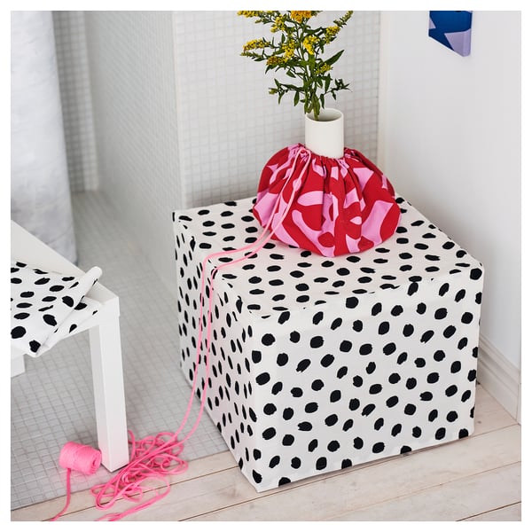 SANDLUSERN pre-cut fabric, white/black