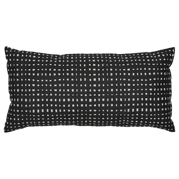 SANDMOTT - Cushion, black/white,30x58 cm