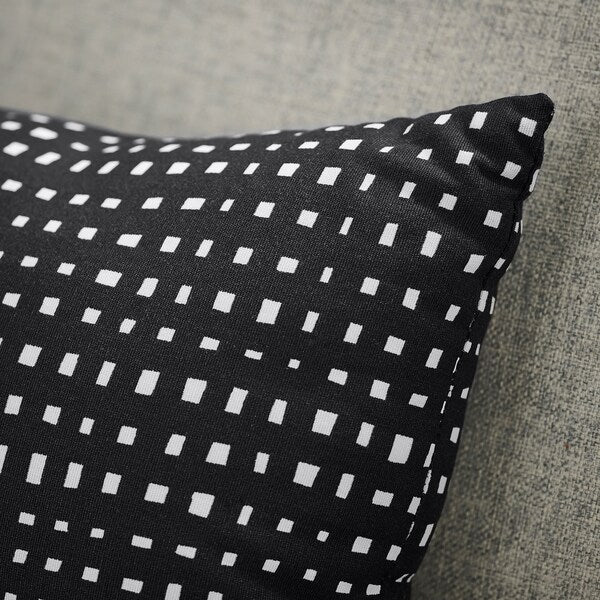 SANDMOTT - Cushion, black/white,30x58 cm