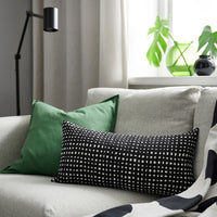 SANDMOTT - Cushion, black/white,30x58 cm