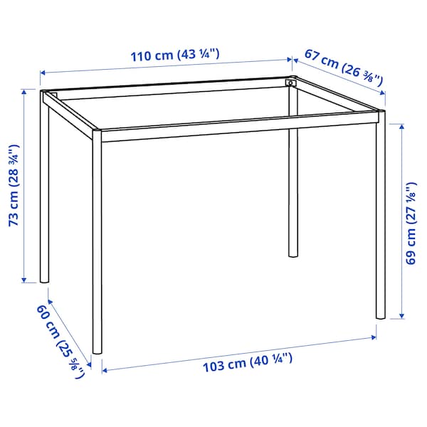 Ikea SANDSBERG - Base for table top, black, 110x67x73 cm