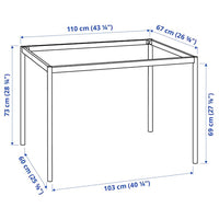 SANDSBERG - Base for table top, black, 110x67x73 cm