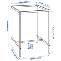 SANDSBERG - Base for table top, black, 67x67x90 cm