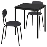 SANDSBERG / ÖSTANÖ table and 2 chairs, black black/Remmarn dark grey, 67 cm