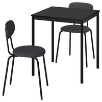 SANDSBERG / ÖSTANÖ table and 2 chairs, black black/Remmarn dark grey, 67 cm