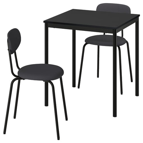 SANDSBERG / ÖSTANÖ - Table and 2 chairs, black black/Remmarn dark grey,67 cm