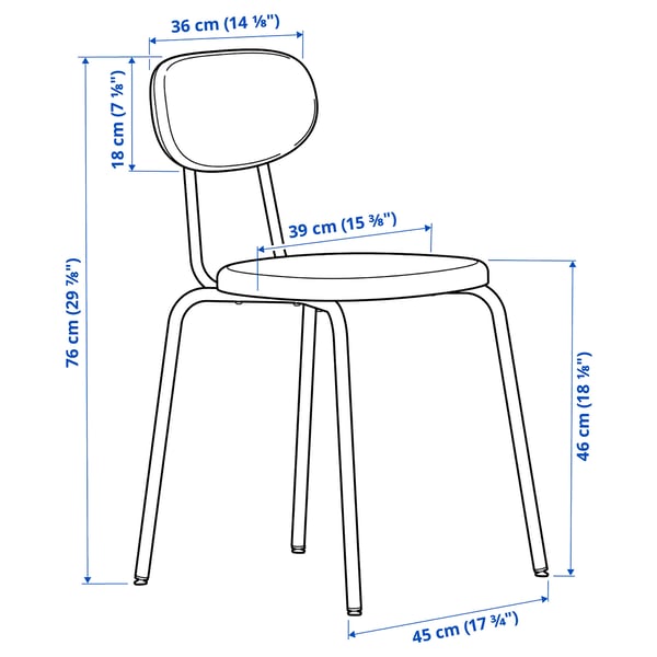 SANDSBERG chair, dark blue/Remmarn dark blue, 45x76x45 cm