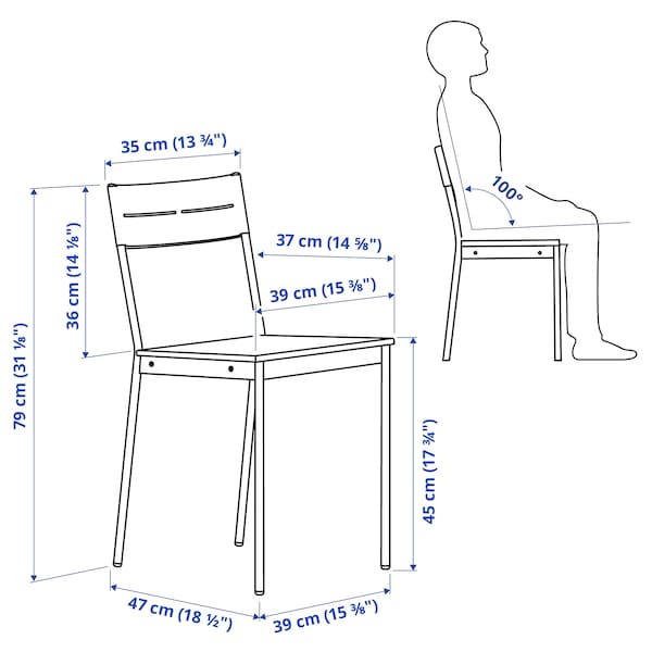 SANDSBERG - Chair, black/brown stained