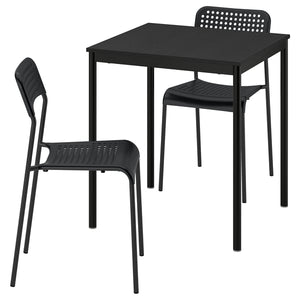 SANDSBERG table and 2 chairs, black black/black, 67x67 cm