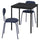 SANDSBERG table and 2 chairs, black black/Remmarn dark blue dark blue, 67x67 cm