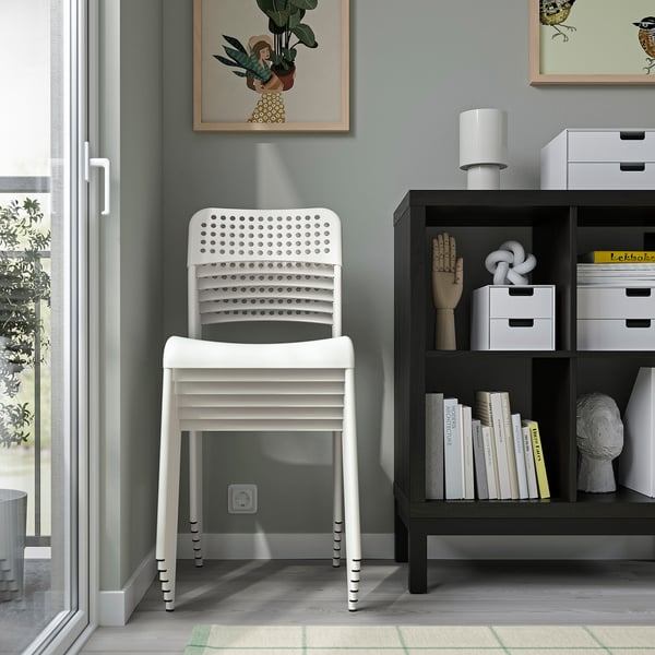 SANDSBERG table and 4 chairs, black black/white, 110x67 cm