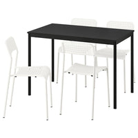 SANDSBERG table and 4 chairs, black black/white, 110x67 cm