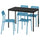 SANDSBERG table and 4 chairs, black black/blue, 110x67 cm
